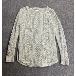 L.L. Bean Signature Fisherman Cable Knit Sweater Women’s Small Side Zip